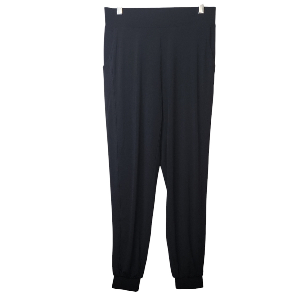 Lisa Rinna Collection Women's Slate Black Banded Bottom Knit Crop Pants Size XXS